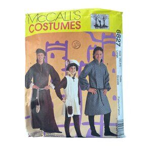 90s McCalls 8827 Medieval Costume Pattern Size Large 16 Pieces Squire Friar CUT